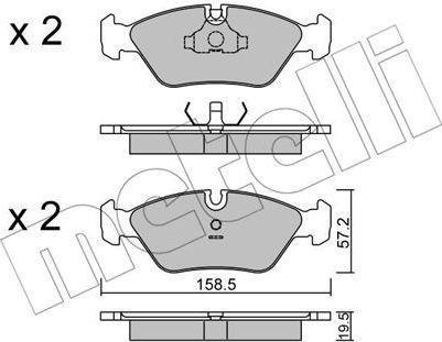 METELLI 22-0091-1 комплект тормозных колодок, дисковый тормоз на PORSCHE 928