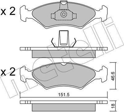 METELLI 22-0093-0 комплект тормозных колодок, дисковый тормоз на FORD FIESTA IV (JA_, JB_)