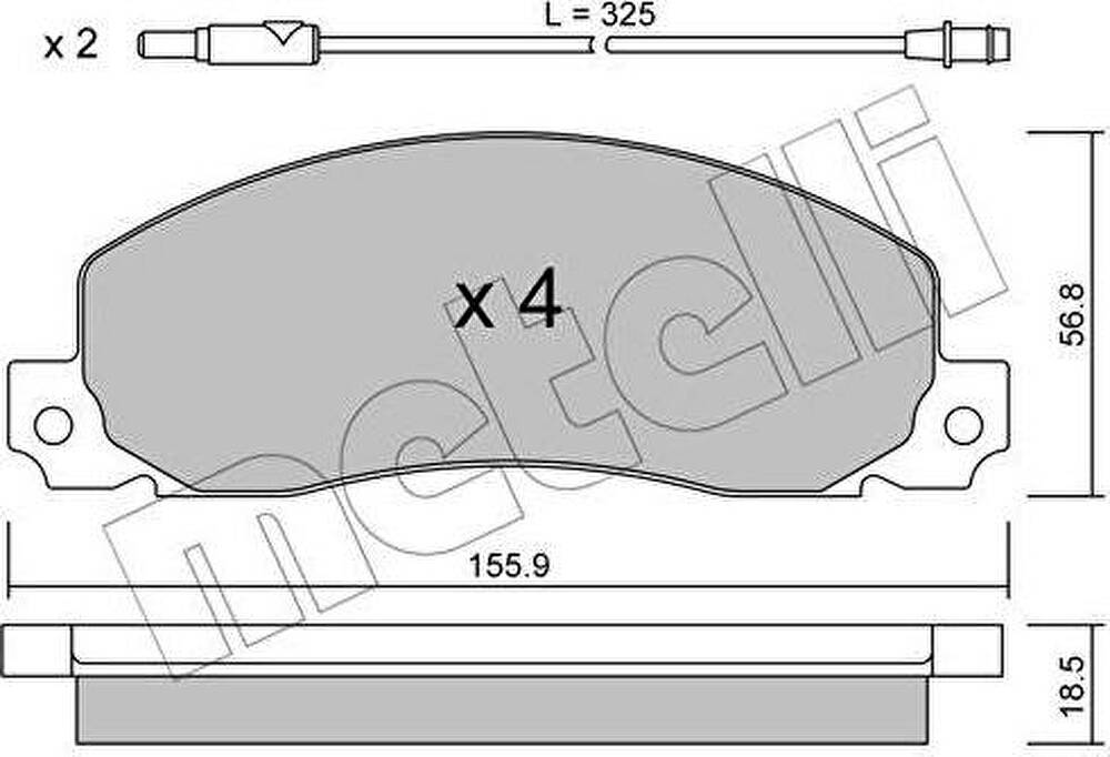 METELLI 22-0098-0 комплект тормозных колодок, дисковый тормоз на RENAULT TRAFIC фургон (TXX)