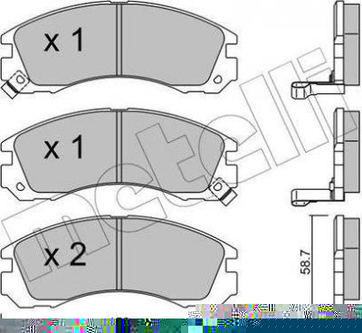 METELLI 22-0134-0 комплект тормозных колодок, дисковый тормоз на MITSUBISHI PAJERO SPORT II (KH_, KG_)