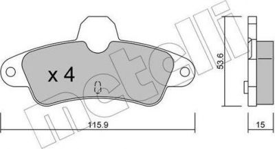 METELLI 22-0143-0 комплект тормозных колодок, дисковый тормоз на FORD MONDEO I седан (GBP)
