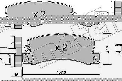 METELLI 22-0161-1 комплект тормозных колодок, дисковый тормоз на TOYOTA CAMRY (_V2_)