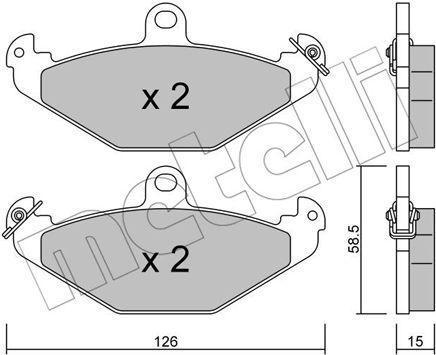 METELLI 22-0165-0 комплект тормозных колодок, дисковый тормоз на RENAULT LAGUNA I (B56_, 556_)