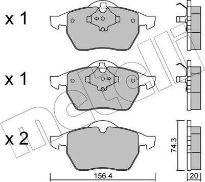 METELLI 22-0181-1 комплект тормозных колодок, дисковый тормоз на AUDI A4 Avant (8D5, B5)
