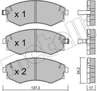 METELLI 22-0188-1 комплект тормозных колодок, дисковый тормоз на HYUNDAI COUPE (RD)