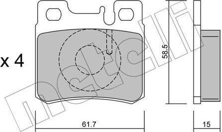 METELLI 22-0203-0 комплект тормозных колодок, дисковый тормоз на MERCEDES-BENZ C-CLASS универсал (S202)