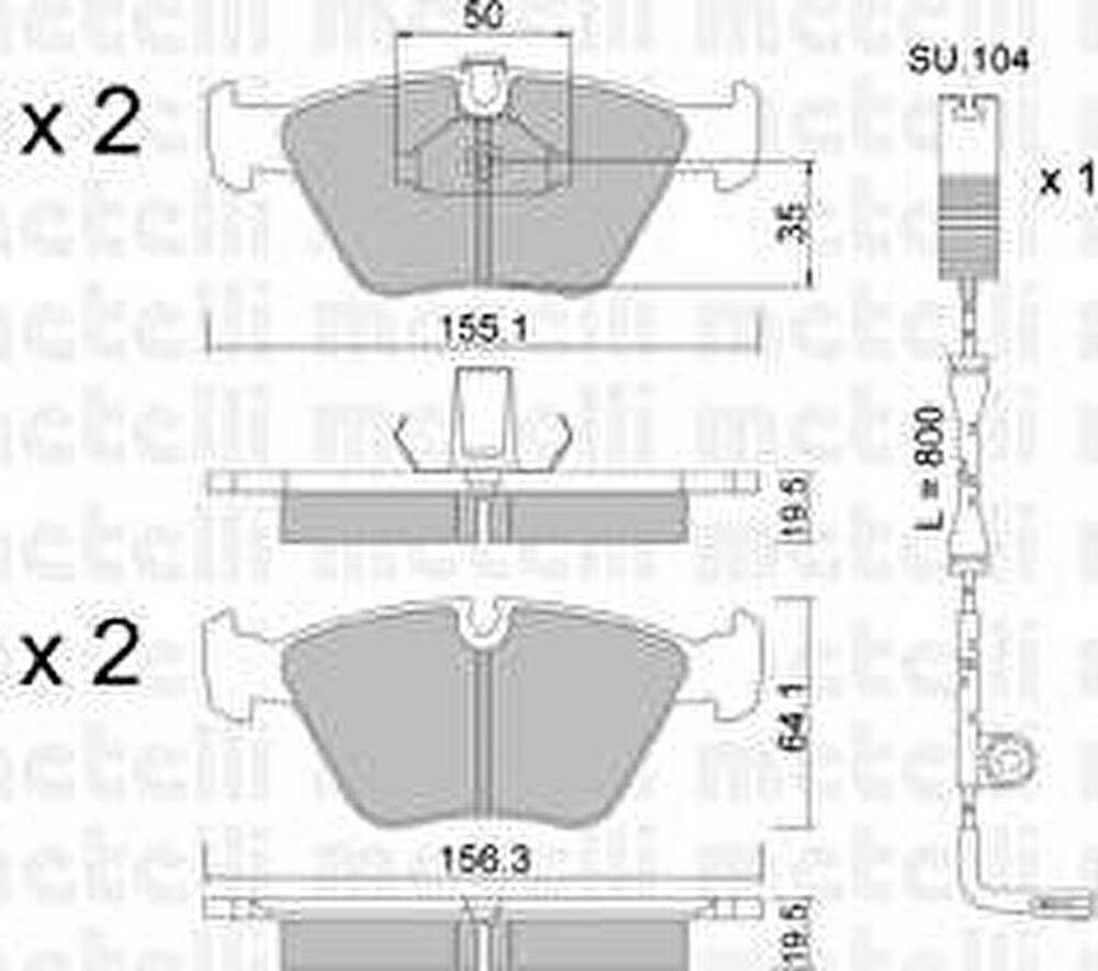 METELLI 22-0207-0K комплект тормозных колодок, дисковый тормоз на 5 Touring (E39)