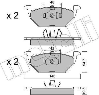 METELLI 22-0211-1 комплект тормозных колодок, дисковый тормоз на AUDI A1 (8X1, 8XK, 8XF)