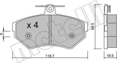 METELLI 22-0215-0 комплект тормозных колодок, дисковый тормоз на AUDI A4 Avant (8D5, B5)