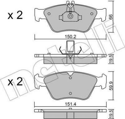 METELLI 22-0219-0 комплект тормозных колодок, дисковый тормоз на MERCEDES-BENZ C-CLASS универсал (S202)