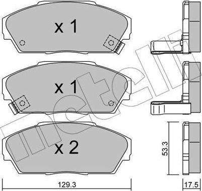 METELLI 22-0225-0 комплект тормозных колодок, дисковый тормоз на HONDA ACCORD III (CA)