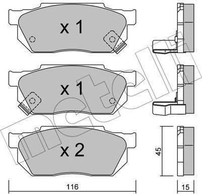METELLI 22-0247-1 комплект тормозных колодок, дисковый тормоз на HONDA CIVIC I Shuttle (AN, AR)