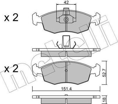 METELLI 22-0274-3 комплект тормозных колодок, дисковый тормоз на FIAT PALIO Weekend (178DX)