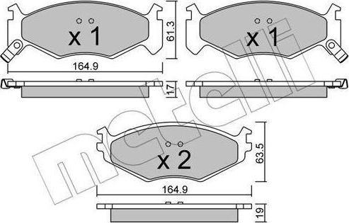 METELLI 22-0289-0 комплект тормозных колодок, дисковый тормоз на CHRYSLER SARATOGA