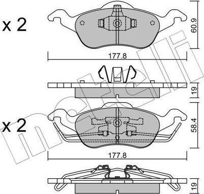 METELLI 22-0291-0 комплект тормозных колодок, дисковый тормоз на FORD FOCUS (DAW, DBW)