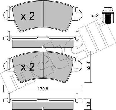METELLI 22-0313-0 комплект тормозных колодок, дисковый тормоз на PEUGEOT 306 (7B, N3, N5)