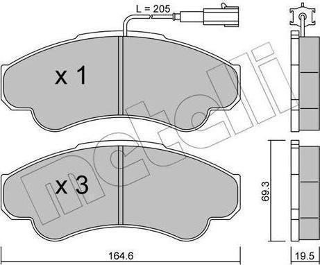 METELLI 22-0326-0 комплект тормозных колодок, дисковый тормоз на FIAT DUCATO фургон (244)