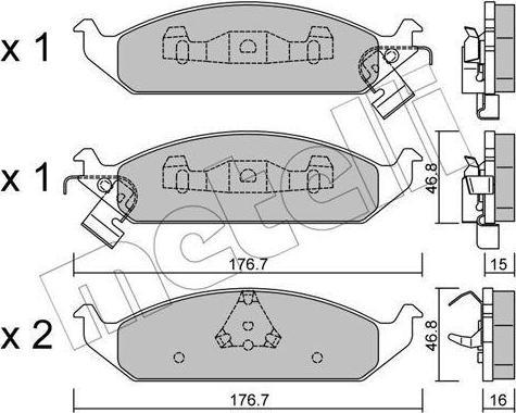 METELLI 22-0355-0 комплект тормозных колодок, дисковый тормоз на CHRYSLER STRATUS кабрио (JX)