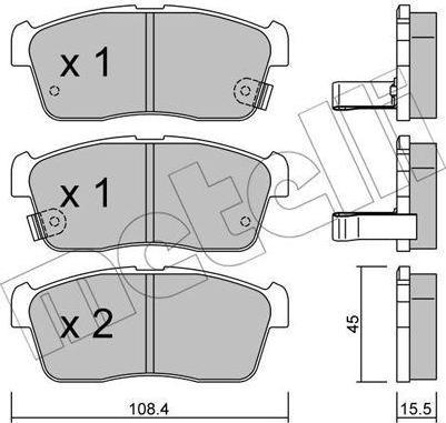 METELLI 22-0415-0 комплект тормозных колодок, дисковый тормоз на SUZUKI IGNIS II