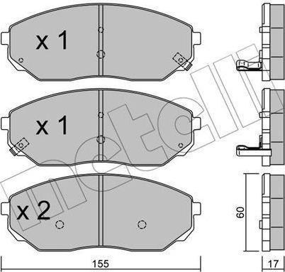 METELLI 22-0515-0 комплект тормозных колодок, дисковый тормоз на KIA SORENTO I (JC)