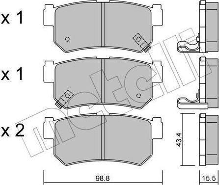 METELLI 22-0519-0 комплект тормозных колодок, дисковый тормоз на SSANGYONG KORANDO (KJ)