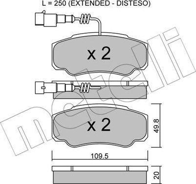 METELLI 22-0532-1 комплект тормозных колодок, дисковый тормоз на NISSAN CABSTAR