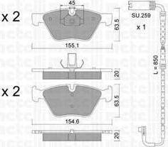 METELLI 22-0557-4K комплект тормозных колодок, дисковый тормоз на 3 Touring (E91)