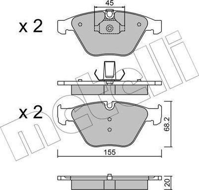 METELLI 22-0558-8 комплект тормозных колодок, дисковый тормоз на 3 купе (E92)