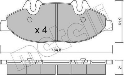 METELLI 22-0575-0 комплект тормозных колодок, дисковый тормоз на MERCEDES-BENZ VIANO (W639)