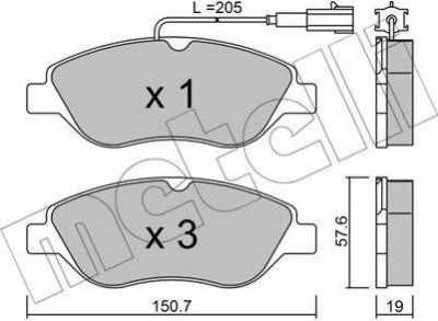 METELLI 22-0577-0 комплект тормозных колодок, дисковый тормоз на FIAT STILO (192)