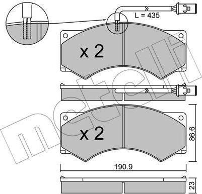 METELLI 22-0579-1 комплект тормозных колодок, дисковый тормоз на DAF F 600