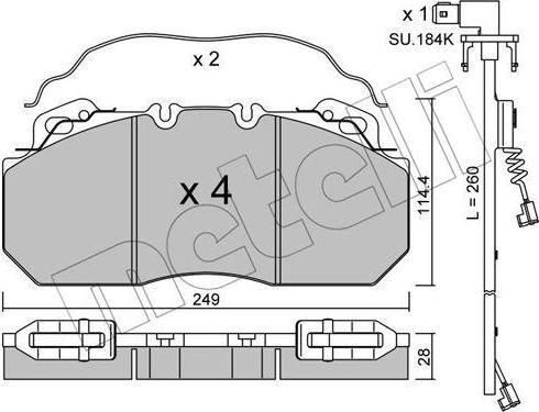 METELLI 22-0589-0K комплект тормозных колодок, дисковый тормоз на RENAULT TRUCKS Premium