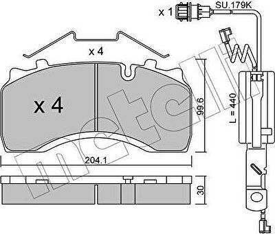 METELLI 22-0590-1K комплект тормозных колодок, дисковый тормоз на RENAULT TRUCKS Midlum