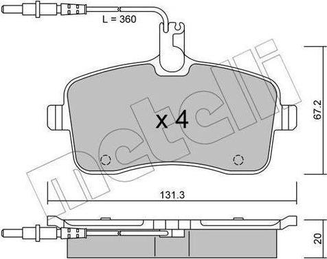 METELLI 22-0600-0 комплект тормозных колодок, дисковый тормоз на PEUGEOT 407 (6D_)
