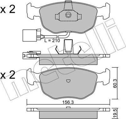 METELLI 22-0656-1 комплект тормозных колодок, дисковый тормоз на FORD MONDEO I седан (GBP)