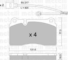METELLI 22-0659-0K комплект тормозных колодок, дисковый тормоз на AUDI TT Roadster (8J9)