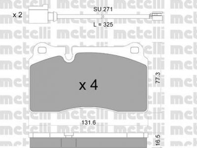 METELLI 22-0659-1K комплект тормозных колодок, дисковый тормоз на VW TOUAREG (7P5)