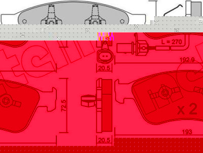 METELLI 22-0662-0 комплект тормозных колодок, дисковый тормоз на AUDI A8 (4E_)