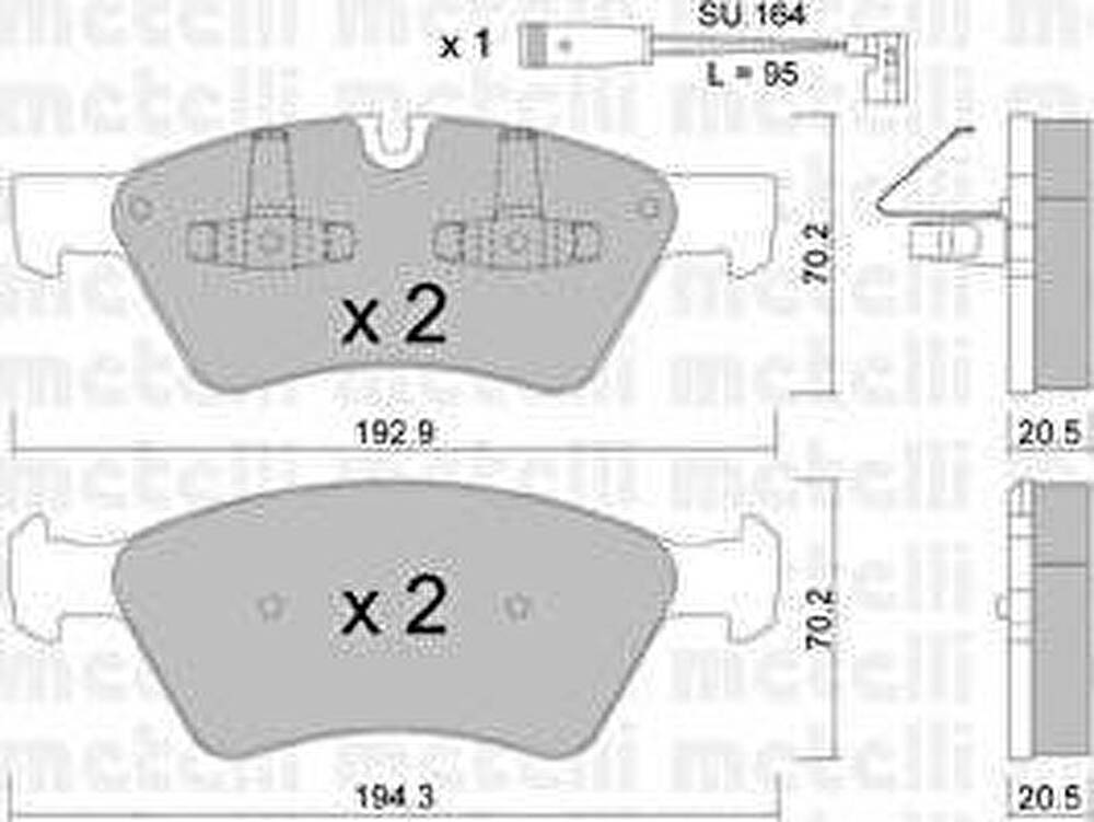 METELLI 22-0670-0K комплект тормозных колодок, дисковый тормоз на MERCEDES-BENZ M-CLASS (W164)