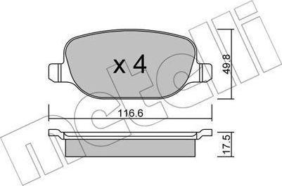 METELLI 22-0704-0 комплект тормозных колодок, дисковый тормоз на ALFA ROMEO SPIDER (939_, 939)