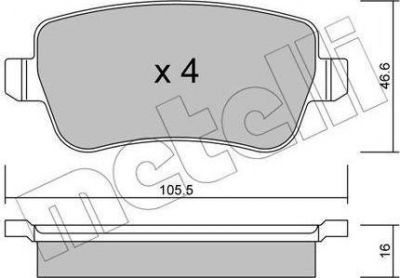 METELLI 22-0706-0 комплект тормозных колодок, дисковый тормоз на FIAT CROMA (194)