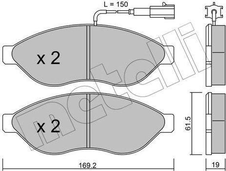 METELLI 22-0708-1 комплект тормозных колодок, дисковый тормоз на FIAT DUCATO фургон (250, 290)