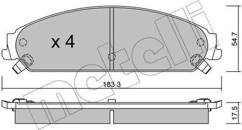 METELLI 22-0717-0 комплект тормозных колодок, дисковый тормоз на LANCIA THEMA (LX)