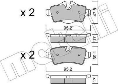 METELLI 22-0769-0 комплект тормозных колодок, дисковый тормоз на MINI MINI Roadster (R59)
