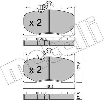 METELLI 22-0799-0 комплект тормозных колодок, дисковый тормоз на LEXUS GS (GRL1_, GWL1_)