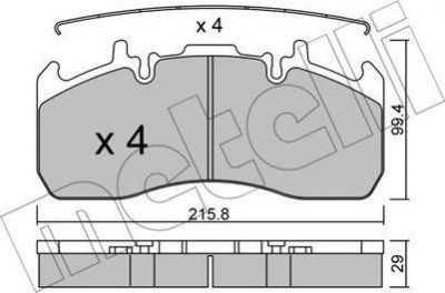 METELLI 22-0808-0 комплект тормозных колодок, дисковый тормоз на VOLVO FL II