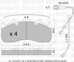 METELLI 22-0808-0K комплект тормозных колодок, дисковый тормоз на RENAULT TRUCKS Midlum