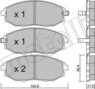 METELLI 22-0845-0 комплект тормозных колодок, дисковый тормоз на CHEVROLET EPICA (KL1_)
