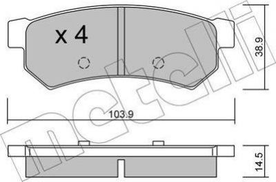 METELLI 22-0846-0 комплект тормозных колодок, дисковый тормоз на CHEVROLET LACETTI (J200)