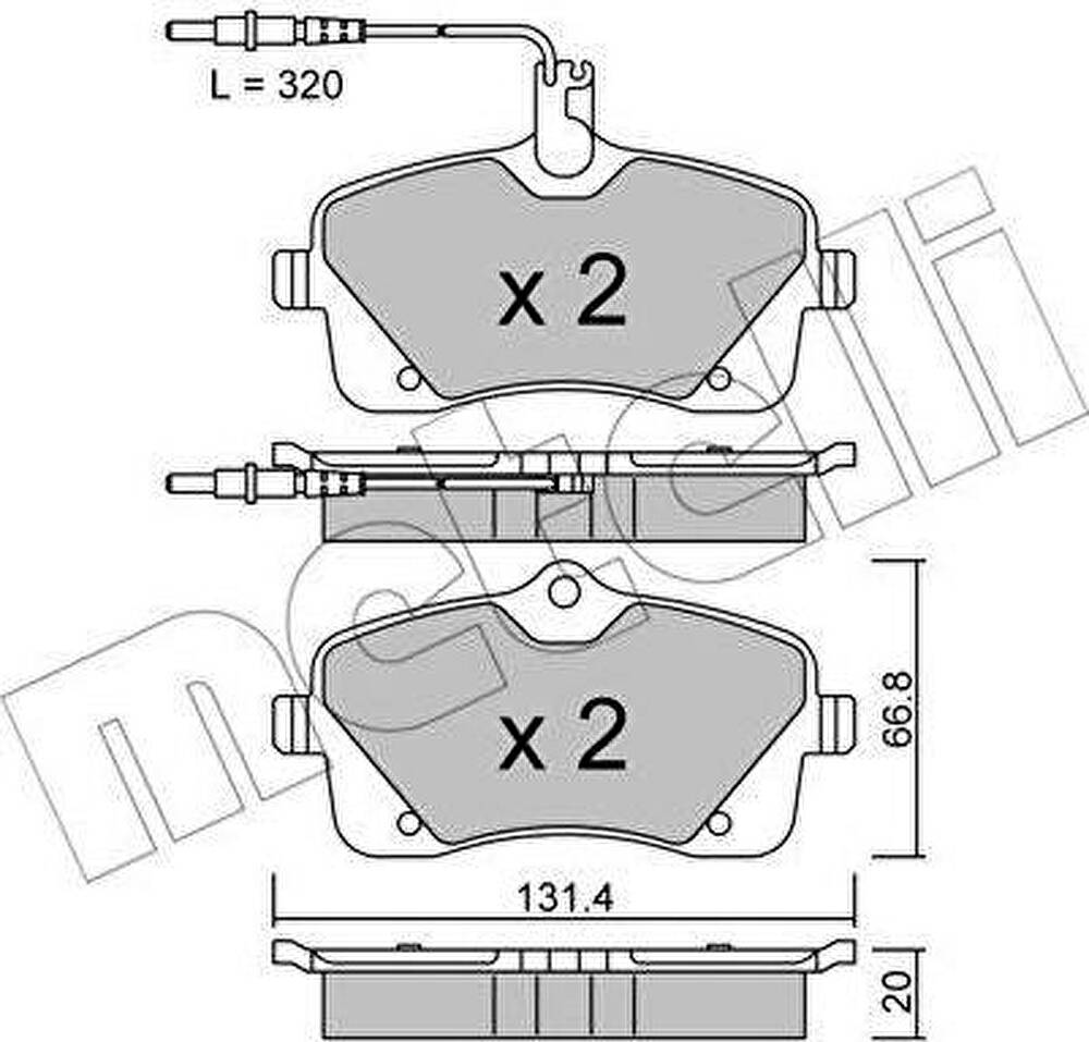 METELLI 22-0853-0 комплект тормозных колодок, дисковый тормоз на PEUGEOT 407 (6D_)